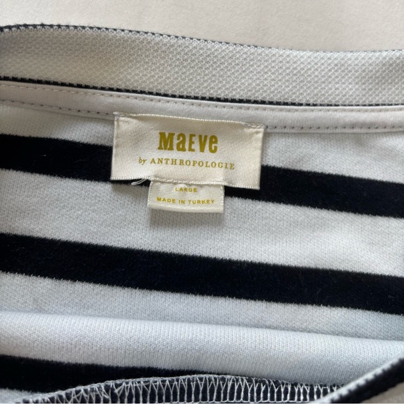 Maeve by Anthropologie Women’s Blue Striped Sweatshirt Corset Waist Sz Large - Picture 3 of 10